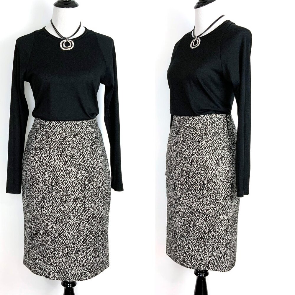 White House Black Market Tweed Pencil Career Office Skirt Size 8 - Picture 9 of 16
